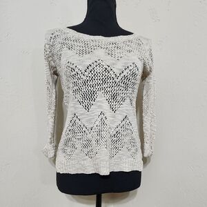 Women's Pink Republic Cream and Pink Knit Sweater, Size XS